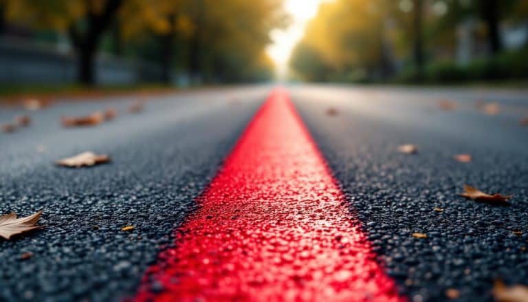 ligne rouge marquage au sol