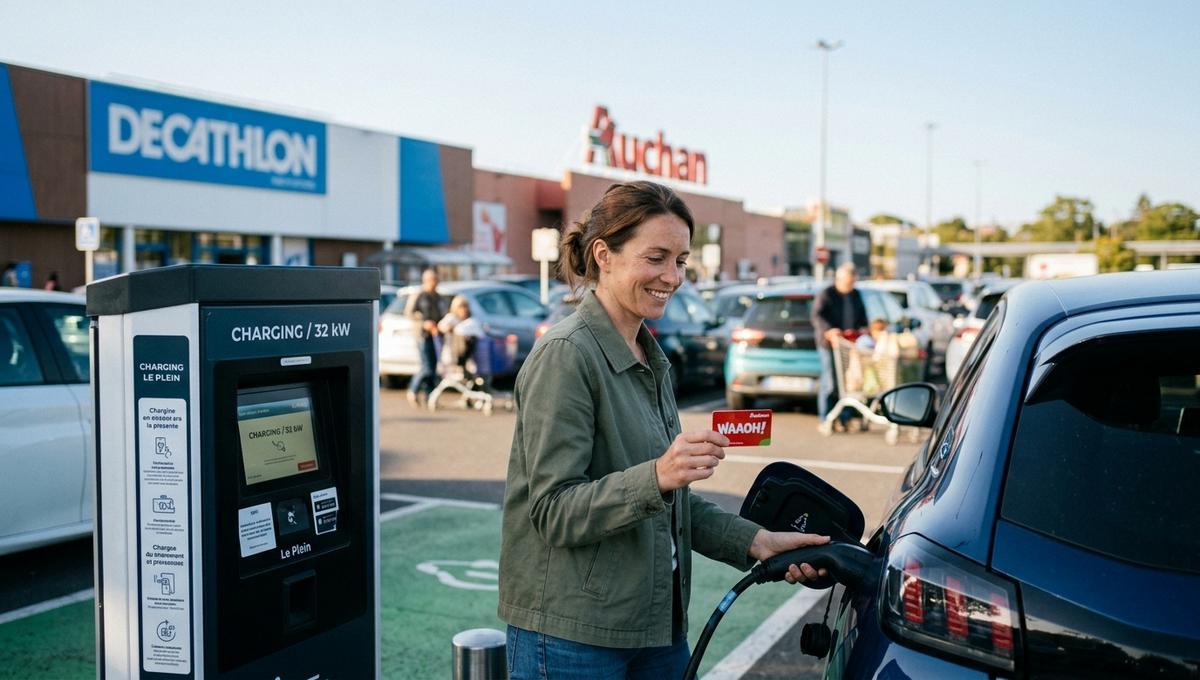 LePointDuJour - Brancher sa voiture électrique chez Auchan ou Decathlon rapporte de l'argent grâce aux cartes de fidélité